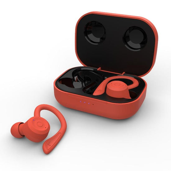 Waterproof T20 Tws Bluetooth Earphones with Charging Box and Noise-cancelling Hooks - Orange