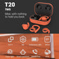 Waterproof T20 Tws Bluetooth Earphones with Charging Box and Noise-cancelling Hooks - Orange
