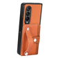 For Samsung Galaxy Z Fold4 5G Wristband Phone Case - Brown