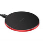 15W Round Wireless Charger Fast Charge - Red + Black Surface
