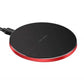 15W Round Wireless Charger Fast Charge - Red + Black Surface