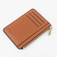Multi Slot Zipper Card Holder Large Capacity Ultra Thin Coin Purse - Pink