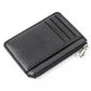 Multi Slot Zipper Card Holder Large Capacity Ultra Thin Coin Purse - Pink