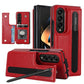 Double Buckle Foldable Phone Case with Pen Slot - Red