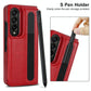 Double Buckle Foldable Phone Case with Pen Slot - Red