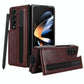 Double Buckle Foldable Phone Case with Pen Slot - Red