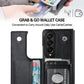 Double Buckle Foldable Phone Case with Pen Slot - Red