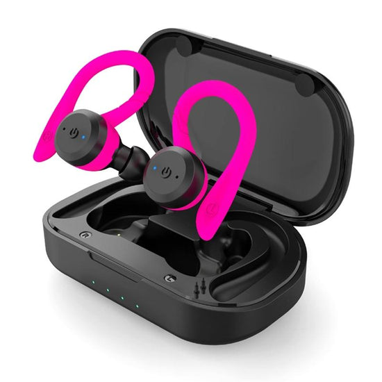 Waterproof Tws Wireless Earphones for Sports - Ear-mounted - Rose Red