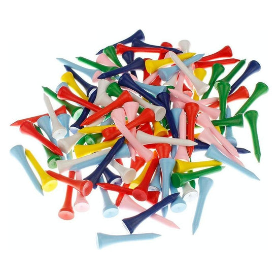 40 Wooden Golf Tees With Ball Holder - 70Mm