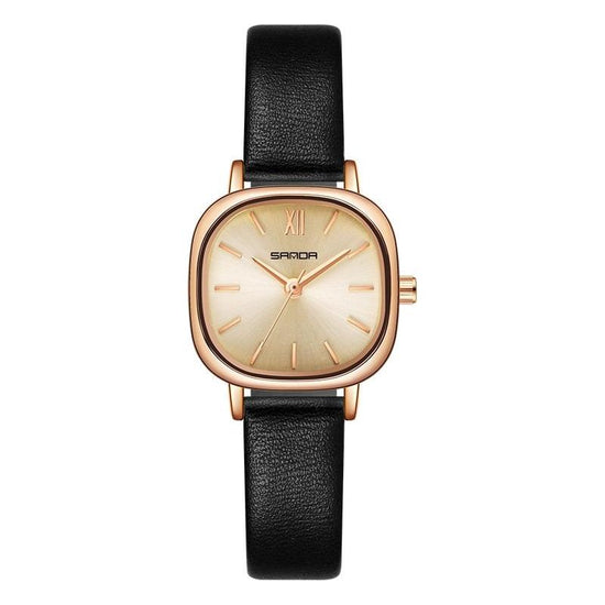 Women Oval Dial Quartz Watch With Simple Bar Scale