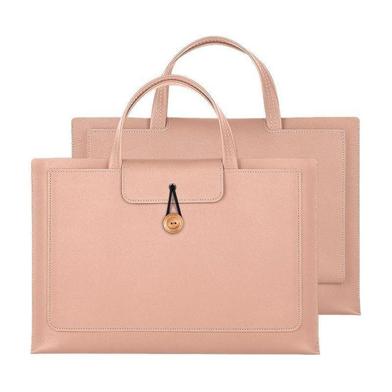 Portable Laptop Inner Bag With Elastic Thread Button - Rose Gold