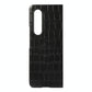 For Samsung Galaxy Z Fold4 5G Genuine Leather Crocodile Texture Phone Case - Brown