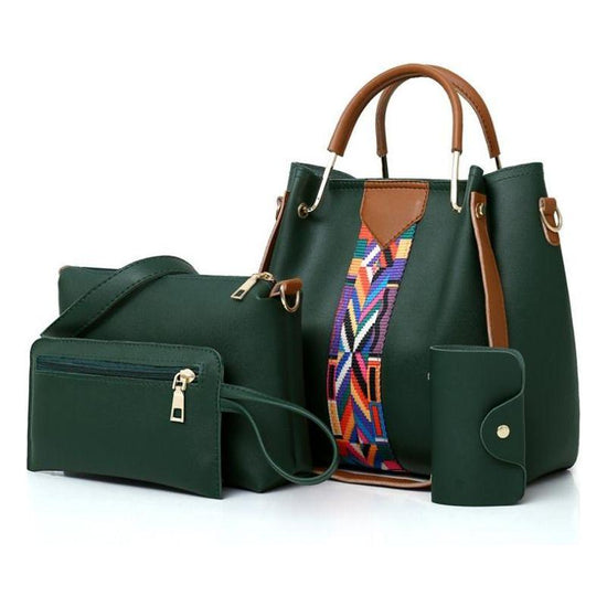Versatile 4-In-1 Messenger Bag For Women - Fashionable & Spacious - Green