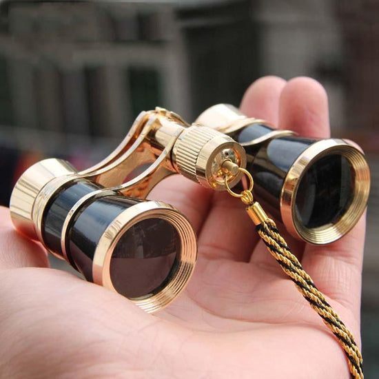 Classical Ladies Binoculars for Drama Watching with Chain - 3x25mm Black