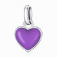 925 Sterling Silver Heart Pendant For Diy Bracelets & Necklaces - Green