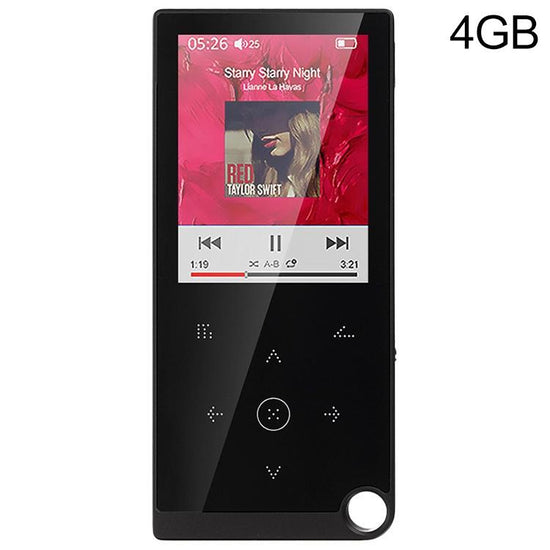 2.4 Inch Touch Mp4 / Mp3 Player 4Gb Memory E Book / Alarm / Timer No Bluetooth - Black