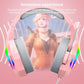 Wire-Controlled Gaming Headset With Mic Pink