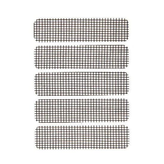 5-piece Self-adhesive Mosquito Stickers for Screen Windows with Drain Holes - Black