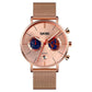 Men Stainless Steel Quartz Watch With Map Pattern Calendar - 9231