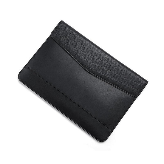Embossed Notebook Liner Bag with Magnetic Holster - 11-12 Inch Horizontal Design - Black