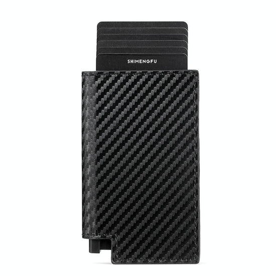 Pop-up Rfid Bifold Wallet with Card Holder - Carbon Fiber Black