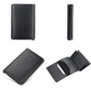 Rfid-protected Plaid Leather Wallet with Automatic Card Ejector - Black