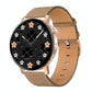 Smart Leather Watch With Colour Screen - Gold