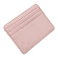 Lychee Pattern Mini Card Holder Multi Card Slots Ultra Thin Coin Purse - Pink