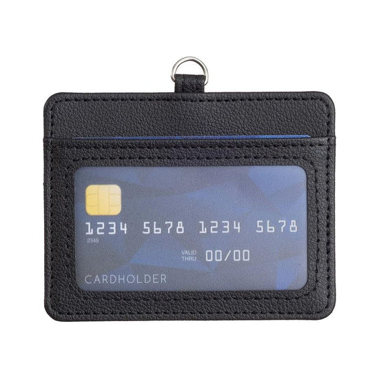 Horizontal Id Card Bag & Lanyard - Blue