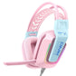 Rgb Gaming Headset With Microphone 2.2M Length - Pink