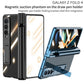 For Samsung Galaxy Z Fold4 5G Shockproof Magnetic Case With Pen Slots - Blue