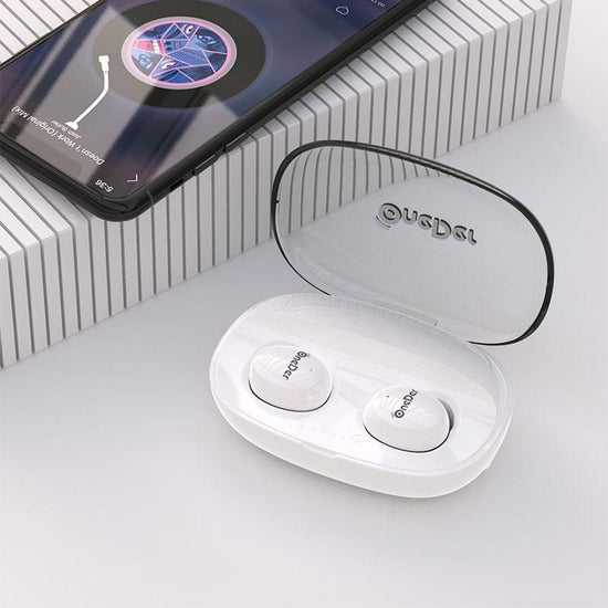 Waterproof Tws Bluetooth Earphones - Hd Stereo Sound - White
