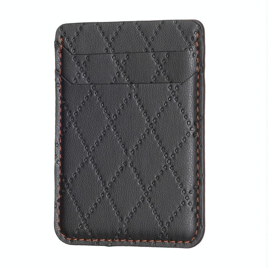 Diamond Lattice Card Bag Sticker For Mobile Phones - Black