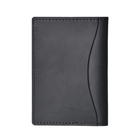 Minimalist Cowhide Card Holder Compact Wallet For Bank & Membership Cards - Ink Green