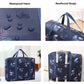 Waterproof Foldable Travel Bag - Compact & Durable - Navy Blue Rainbow