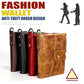 Men Rfid Leather Wallet with Card Slots - Red