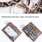 Pu Leather Wrist Ring Key Chain Coin Purse Black - Black