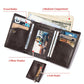Rfid-blocking Leather Men Wallet with Multi-card Slots and Zipper Coin Pocket - Brown