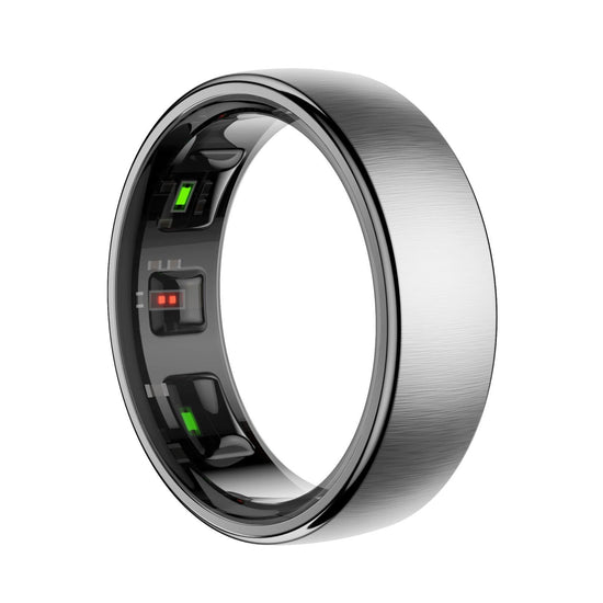 Smart Ring Size 14 Heart Rate Blood Oxygen Sleep Sports - Silver