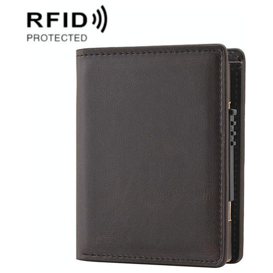 Rfid Blocking Short Wallet With Automatic Pop Up