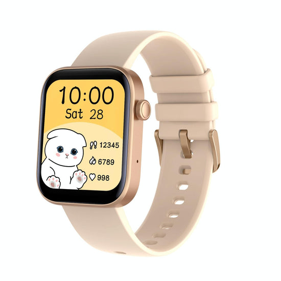 1.8 Inch Tft Screen Bluetooth Smart Watch Support Heart Rate Monitoring & 100+ Sports Modes - Gold