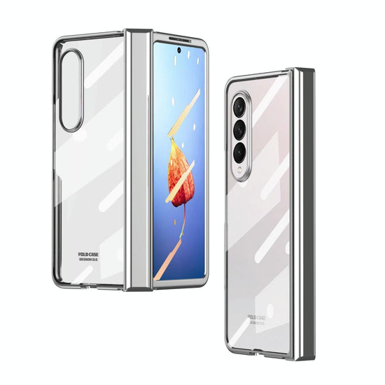 For Samsung Galaxy z Fold4 5G Samsung Galaxy z Fold4 Full Body Electroplating Hinge Case - Integrated Design - Silver