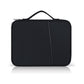 Leather Portable Bag With Cloth Texture - Black