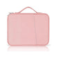 Leather Portable Bag With Cloth Texture - Black