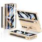 For Samsung Galaxy Z Fold4 5G Foldable Magnetic Flip Case With Holder & Pen Slot - Gkk - Silver