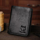 Men Rfid Leather Wallet with Coin Clip - Black