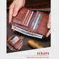 Men Rfid Leather Wallet with Coin Clip - Black