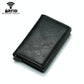 Anti Magnetic Rfid Leather Metal Wallet Universal Fit Black - Coffee