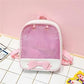 Mini Clear Kids Backpack With Bow - Perfect For School - Green
