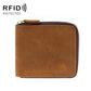 Leather Rfid Zip Wallet - Blocking Compact - Horizontal 3